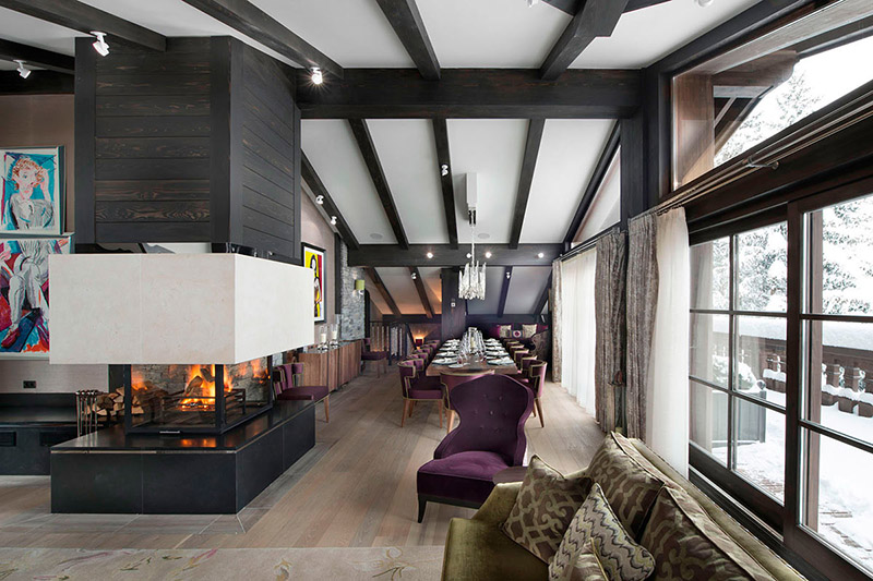 камин в стиле хай-тек